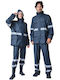 Ergosafety Costum de Ploaie din PU cu Benzi Reflectorizante