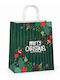 AGC Christmas Gift Bag Green 12x33x26cm 12pcs