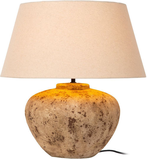 Lucide Lightning Table Lamp with Brown Shade and Base