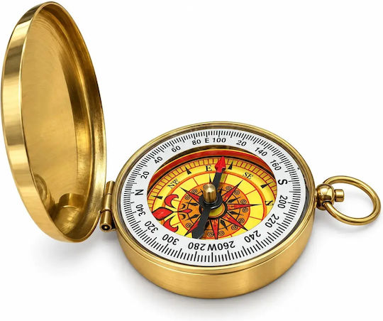 Pocket Nautical Compass Engraved with Thoreau Quote – Gold-Colored