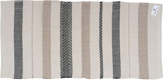 Viopros Cotton Ecru Runner Rug 65x180cm