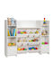 Relaxdays Система за съхранение на играчки от дърво, бяла, 94x30x139 см