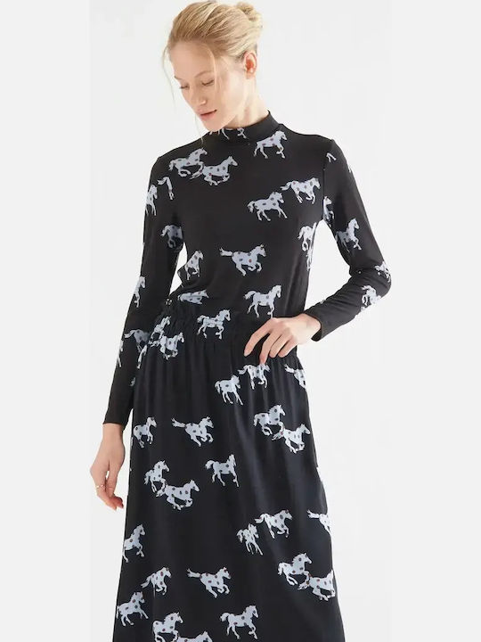 Women's Long Sleeve Blouse Black