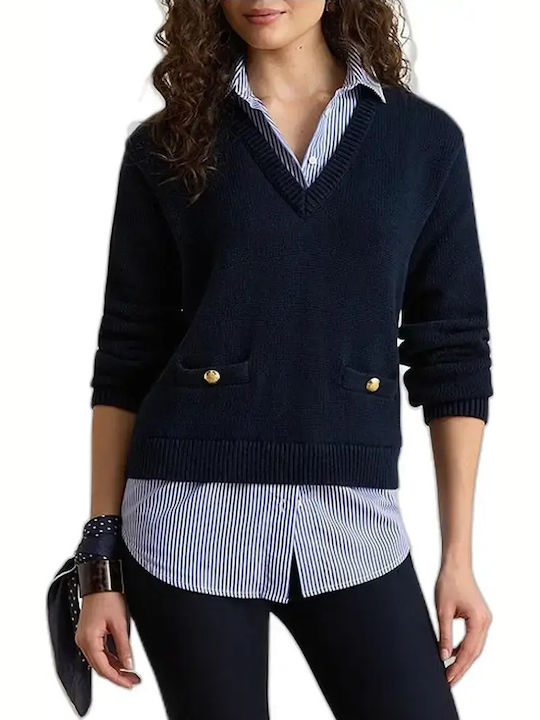 Pulover Damă Din Bumbac Navy Multi