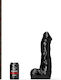 All Black Ρεαλιστικό Dildo με Όρχεις και Βεντούζα Μαύρο