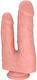 Guilty Toys Διπλό Dildo με Βεντούζα Flesh