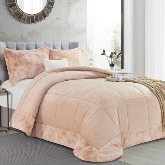 Liolios Home King Size Sherpa Comforter 260x240 cm Pink Liolios Home King Size Sherpa Comforter 260x240 cm Pink