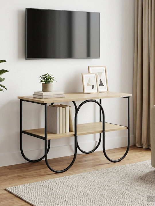 TV Stand in Metal & Sonoma Oak Wood L80xW40xH50cm