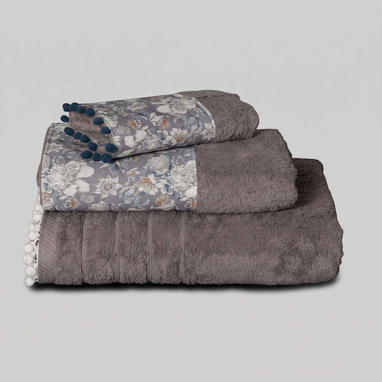 White Fabric Кърпа за ръце Zinnia 30x50 см Сива с тегло 600 г/м²