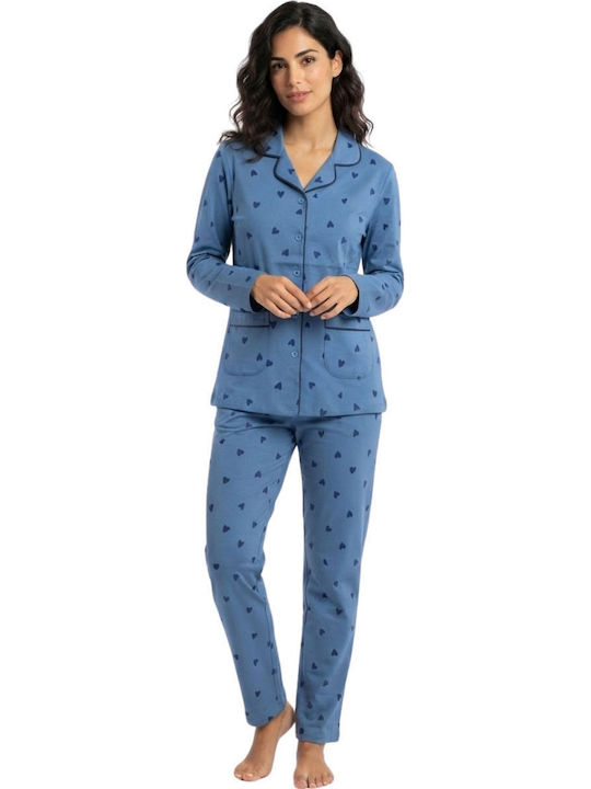 Lovelx Homewear Winterliches Damen-Pyjama-Set aus Baumwolle Raf
