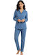 Lovelx Homewear Winterliches Damen-Pyjama-Set aus Baumwolle Raf