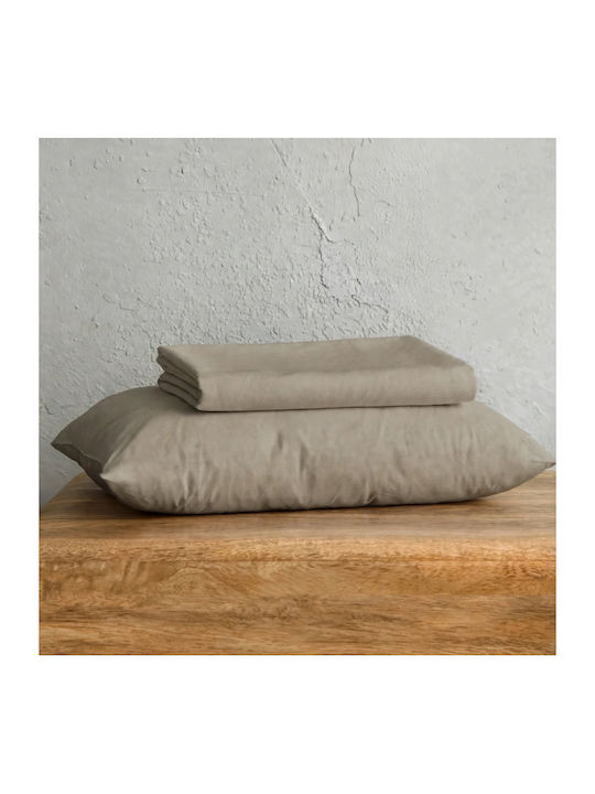 Isadore Lorraine Stone Grey Single Bed Sheet 16...