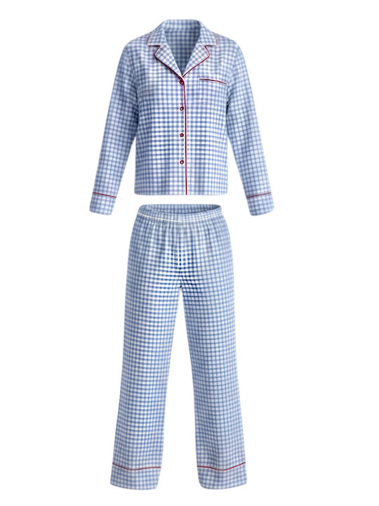 Chicret Winterliches Damen-Pyjama-Set Blau