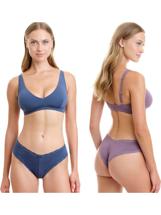 Walk Γυναικεία Brazil 2Pack με Δαντέλα Μπλε