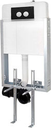 Viospiral Wall Mounted Plastic Rectangular Low Pressure Toilet Cistern Black