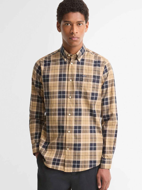 Barbour Wetheram Long Sleeve Checked Beige Shirt