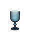 keleman Set of Blue Stemmed Water Glasses, Glass, 365ml, 6 Pieces