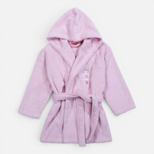 Nef-Nef Homeware Kids Bathrobe Ballerine World Light Lilac with Hood