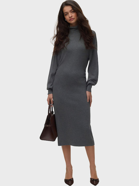 Миди рокля Medium Grey Melange
