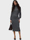 Миди рокля Medium Grey Melange