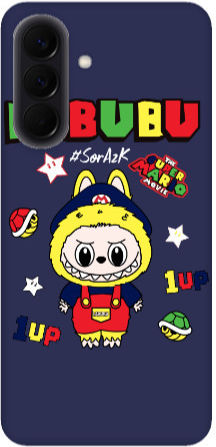 Samsung Galaxy A17 Labubu Mario Dunkelblaue Silikon-TPU-Hülle