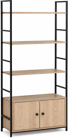 Bibliotecă Metalică Neagră 58.6x23.5x144 cm