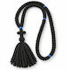 Wollenes Athonitisches Gebetsband mit 100 Knoten, Quaste & Blauen Perlen