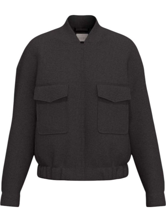 Short Women's Winter Jacket Grey