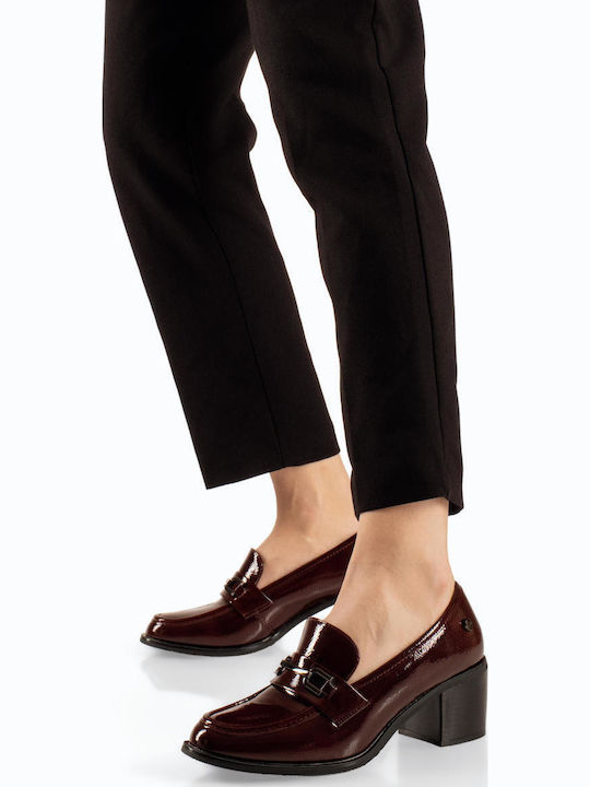 Λουστρίνι Γυναικεία Loafers σε Μπορντό Χρώμα SD57098