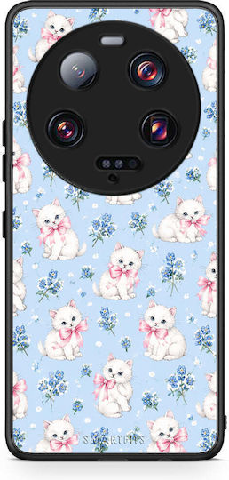 Smartfits White Kittens Blue Flowers Small Xiaomi 13 Ultra Case