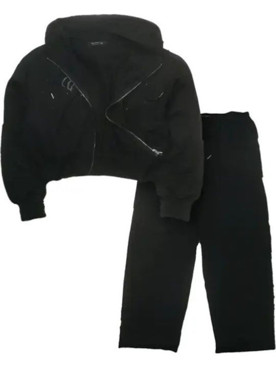 Kids Sweatpants Set With Jacket Black