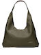 Khaki Leather Women’s Shoulder Bag