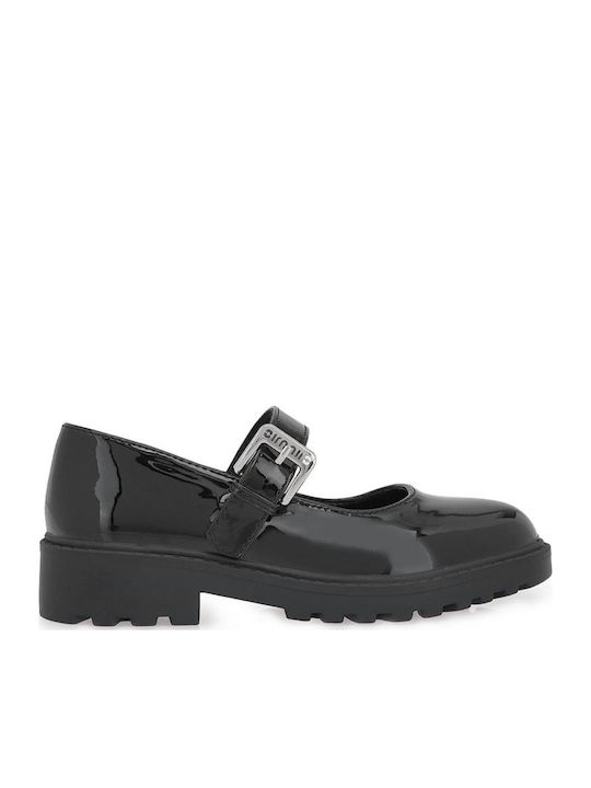 Anatomic Kids Ballerinas with Adjustable Metal Clasp in Black Patent Leather