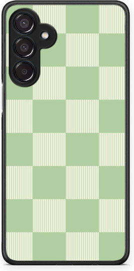Smartfits Sage Cream Gestreifte Karos Samsung Galaxy M15 Hülle