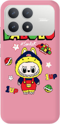 Xiaomi Poco F8 Pro Labubu Mario Rosa Silikon-TPU-Handyhülle