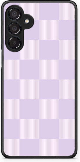 Smartfits Lilafarbene Cremefarbene Gestreifte Karos Samsung Galaxy M15 Handyhülle