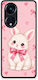 Smartfits White Bunny Pink Bows Oppo A98 Θήκη