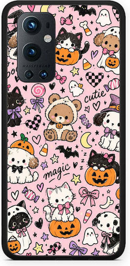 Smartfits Halloween Cute Animals On Pink Husă pentru OnePlus 9 Pro
