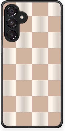 Smartfits Latte Cream Gestreifte Karos Samsung Galaxy M15 Hülle