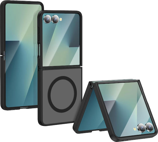 Orso Classic Hybrid Book Силиконова / Пластмасова Черна (Galaxy Z Flip8)