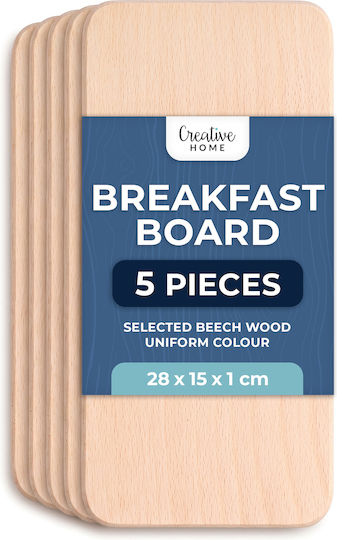 Creative Set Schneidebrett Holz Beige 28x15 cm 5 Stück