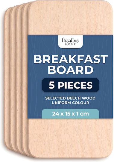 Creative Set Schneidebretter Holz Beige 24x15 cm 5 Stück