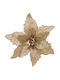 Floare Decorativă de Crăciun, Lungime 20 cm, Aurie