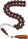 Roloi Komboloi Worry Beads with 33 Mastic Beads, 42 cm Long, Burgundy