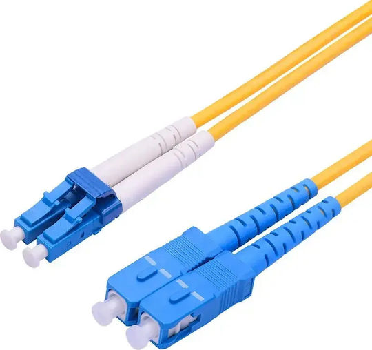 BC Fiber Оптичен Кабел LC-SC 0.25m Жълт
