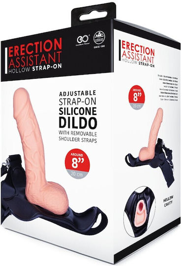 Around 8" Silicone Hollow Strap On Pu Harness