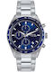 Men's Battery Chronograph Watch with Silver Stainless Steel Bracelet