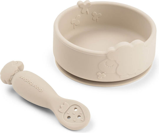 Done by Deer Kinder-Lunchbox-Set aus Silikon Beige 3-teilig
