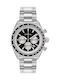 Men's Chronograph Battery-Powered Watch with Silver Stainless Steel Bracelet