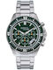 Men's Battery Chronograph Watch with Stainless Steel Bracelet Silver